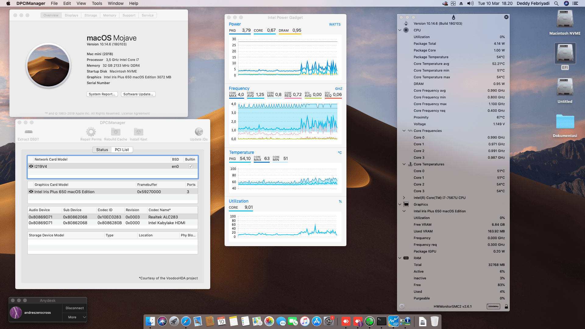 Success Hackintosh macOS Mojave 10.14.6 Build 18G103 in Intel NUC BOXNUC7i7BNH